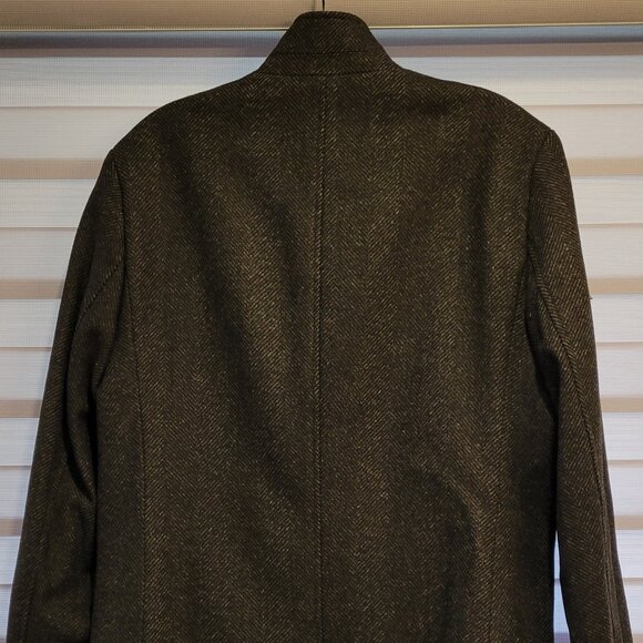 Club Monaco Loukas Herringbone Manteaux Black Mix/Noir Wool Coat - Men's, NWT - Picture 4 of 10